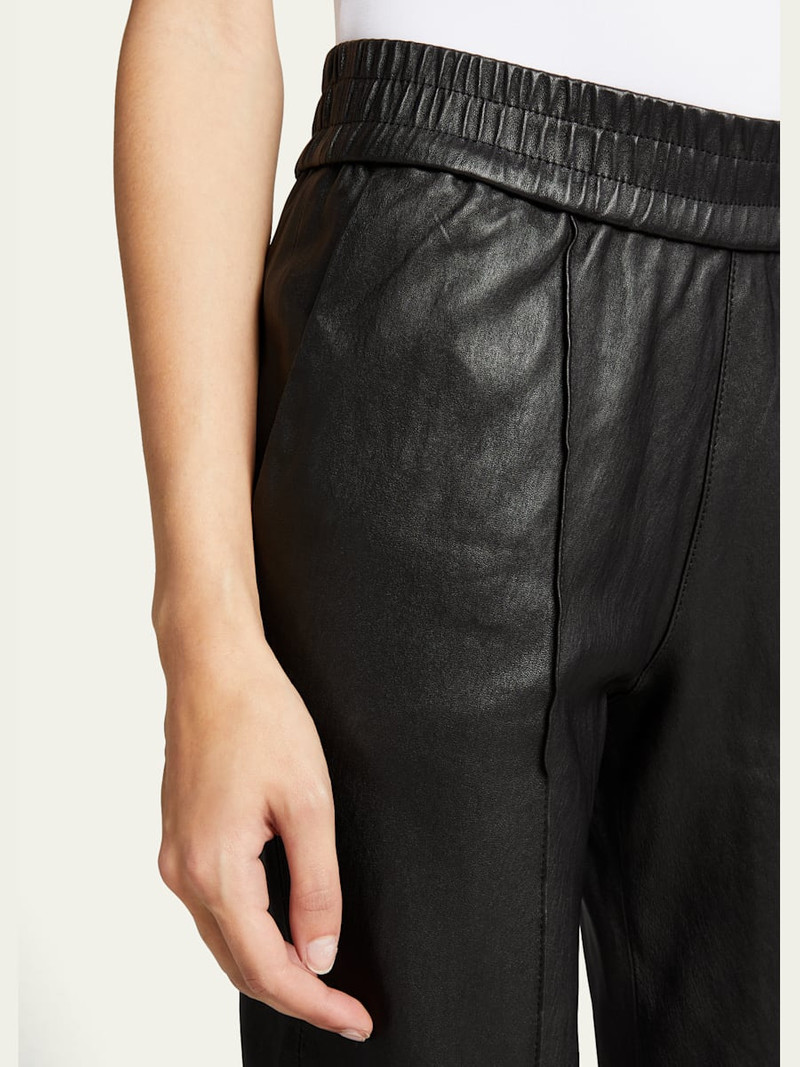 High-Waist Leather Joggers 5