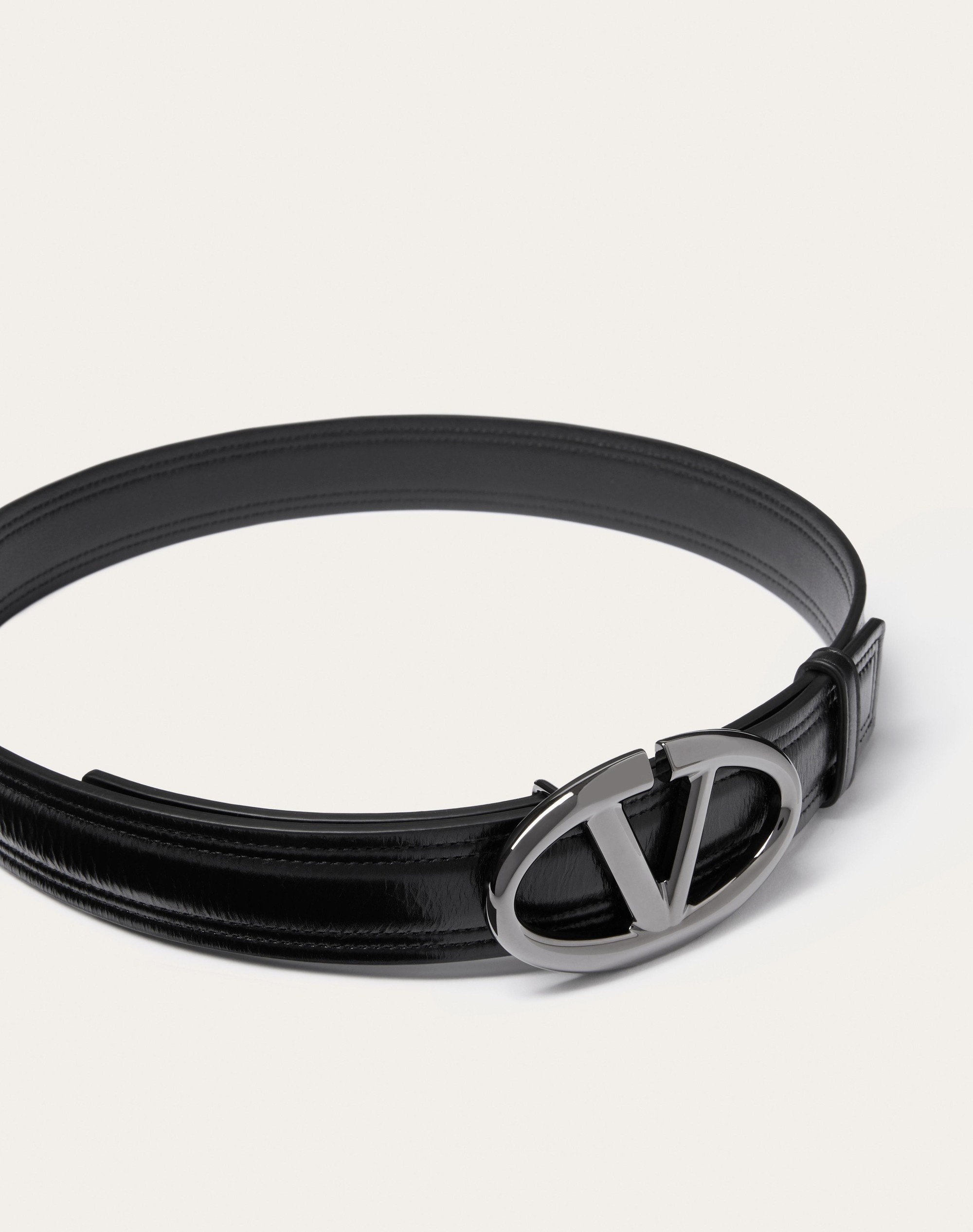 THE BOLD EDITION VLOGO SHINY CALFSKIN BELT 30 MM - 4