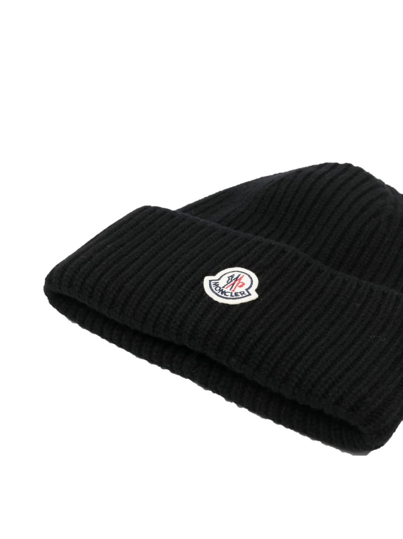 Moncler Moncler Logo-patch Ribbed Beanie outlook