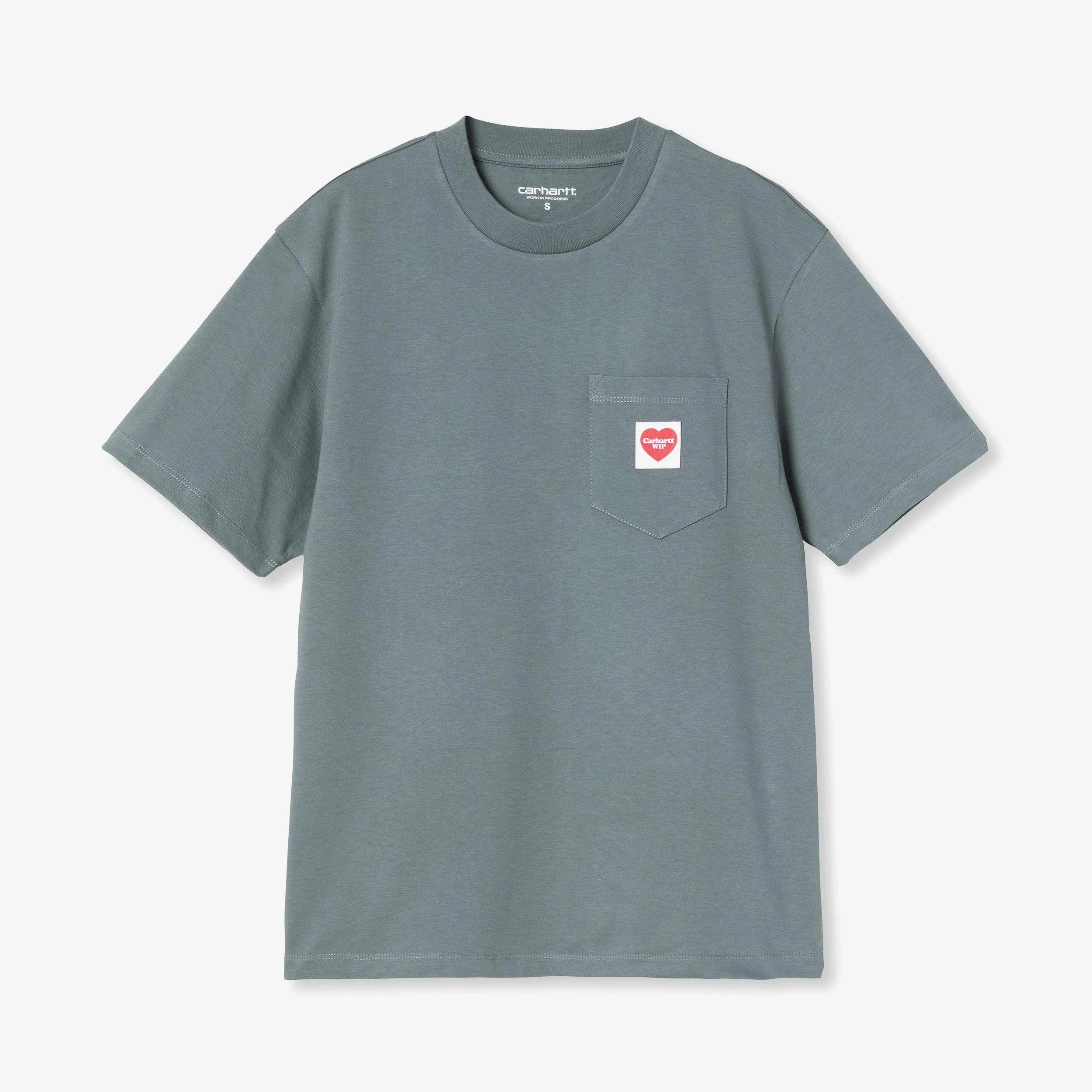 Wmns Short Sleeve Pocket Heart T-Shirt - 1