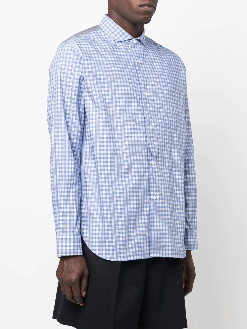 checked long-sleeved shirt - 3