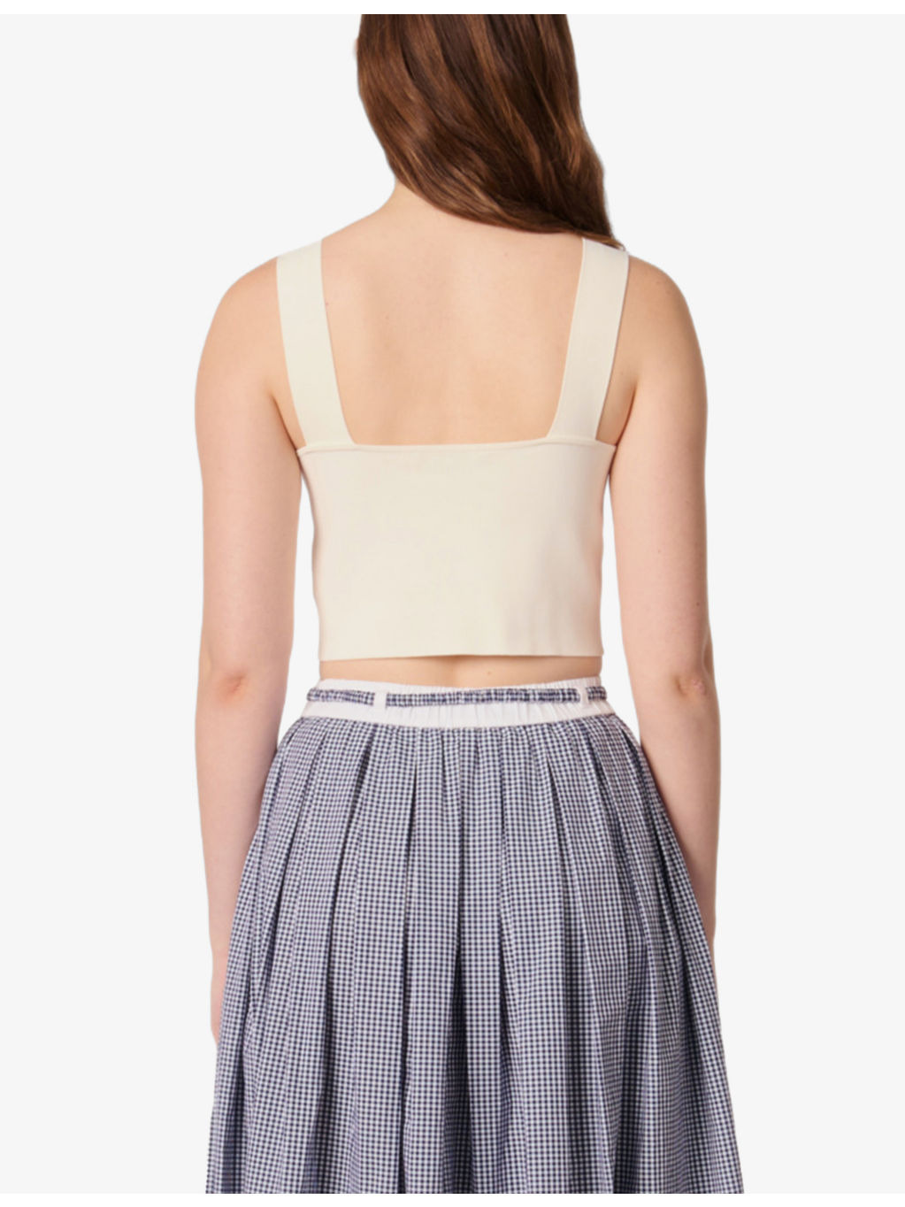 Square-Neck Cropped Knitted Top - 4