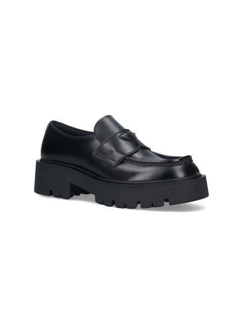 Prada Men Brushed Leather Loafers - 2