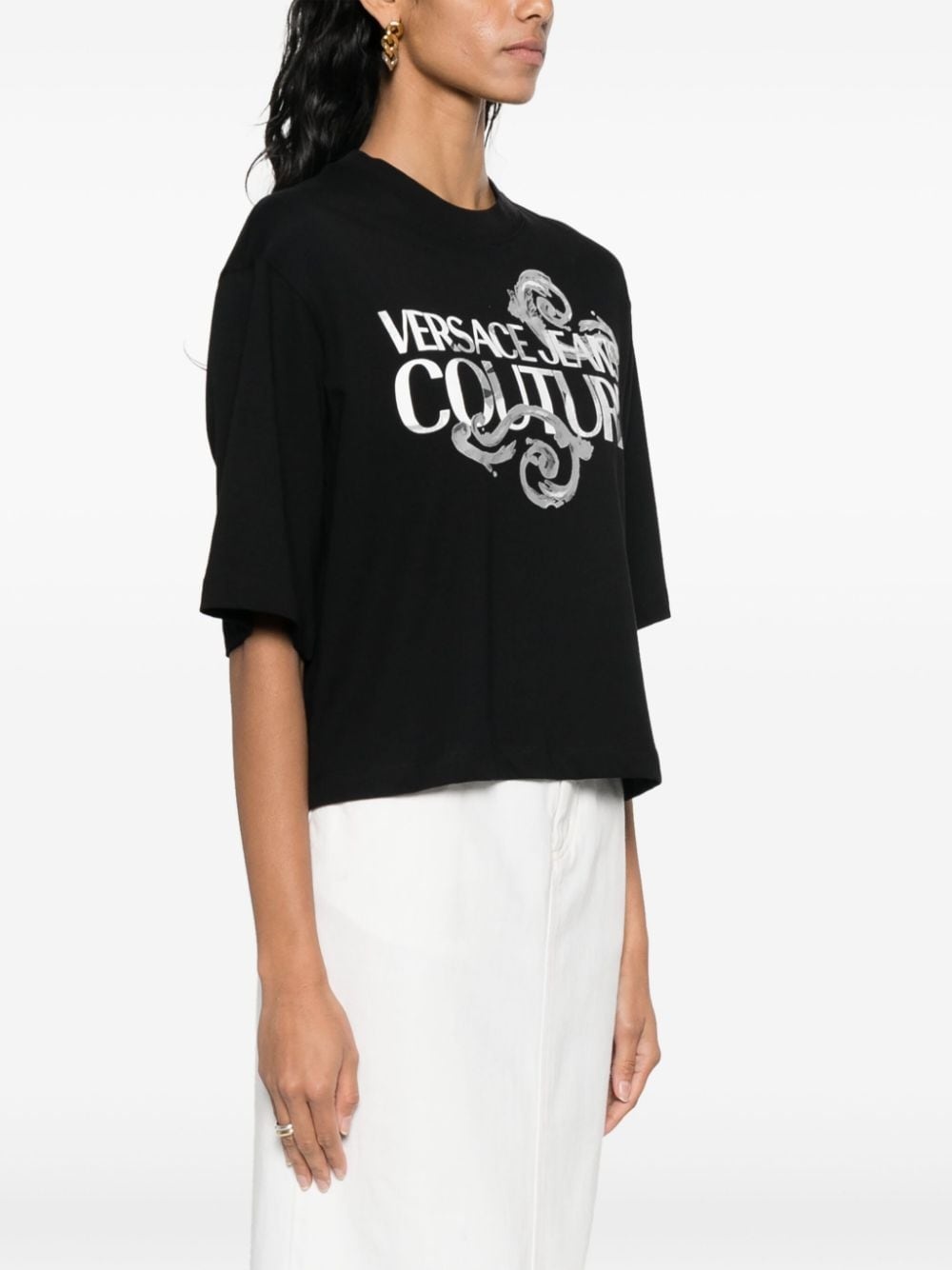 logo-print cotton T-shirt - 3