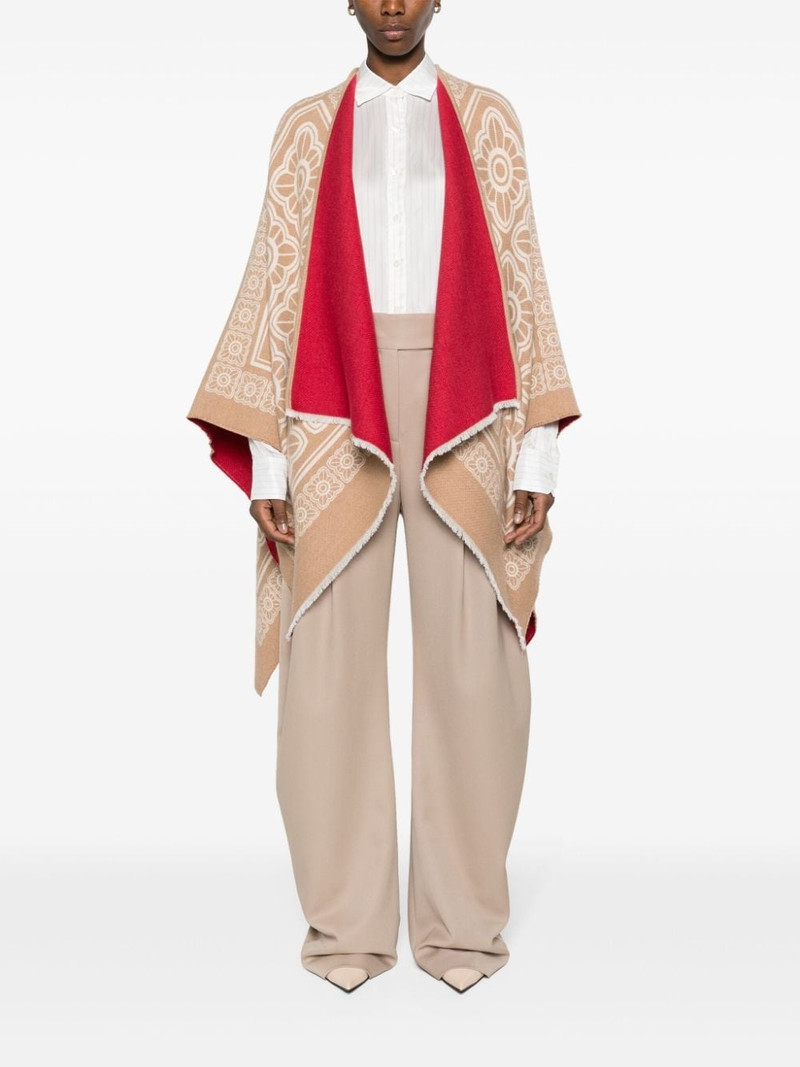 La DoubleJ Tiles-print reversible poncho outlook