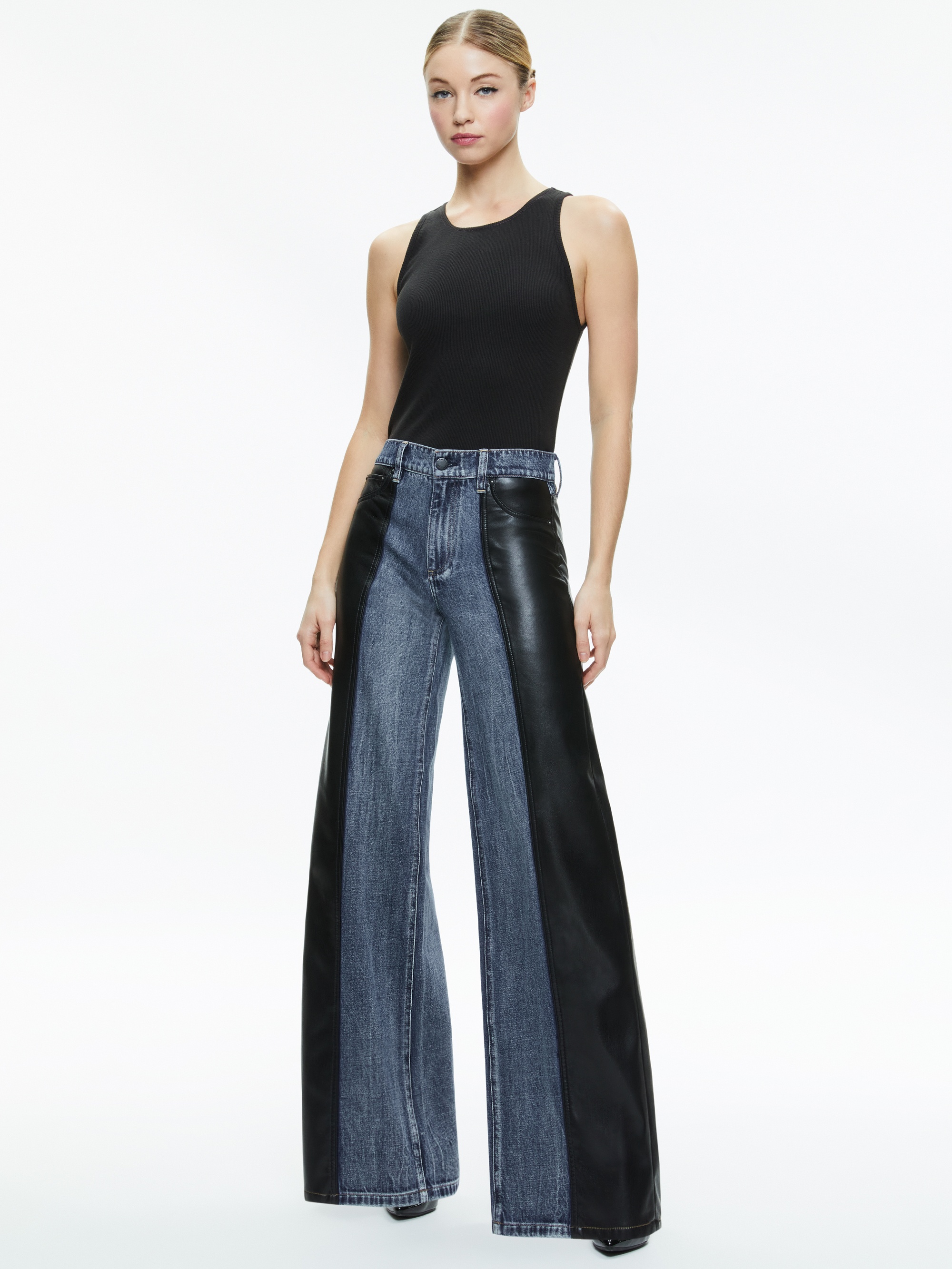 TRISH VEGAN LEATHER BAGGY JEAN - 2