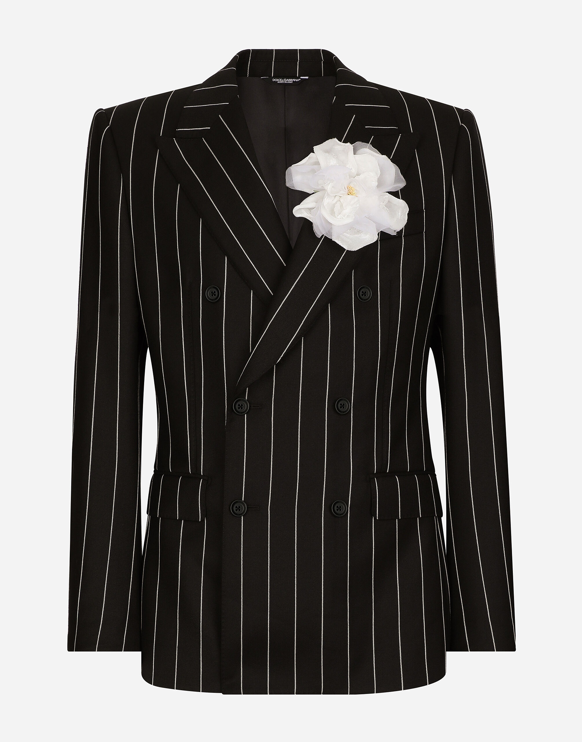 Double-breasted pinstripe Sicilia-fit jacket - 1