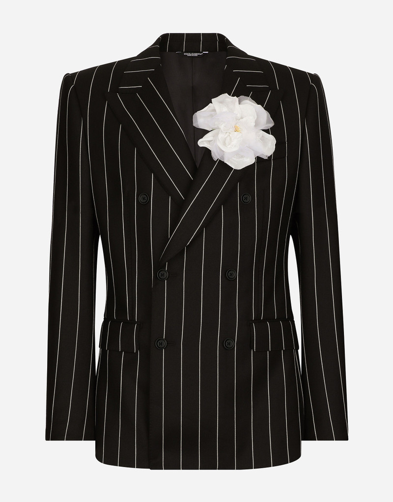Double-breasted pinstripe Sicilia-fit jacket 1