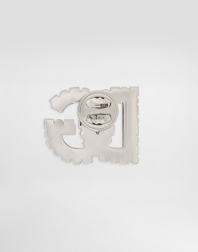 Rhinestone-detailed DG logo pin brooch 3