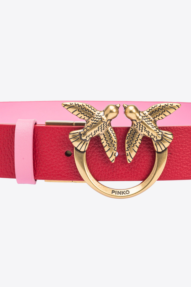 REVERSIBLE LOVE BIRDS BELT 3CM 3