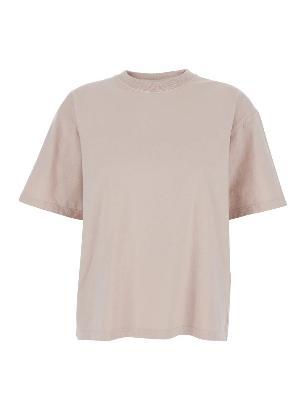 Golden Goose Women Pink Crew Neck T-Shirt With Maxi Logo On The Back In Cotton Woman - 1