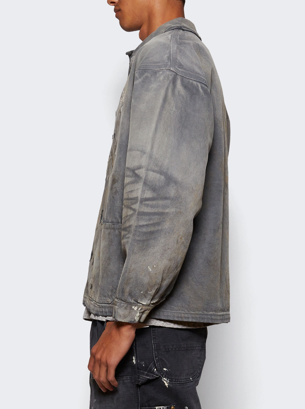 Paint Splatter Overshirt Blue - 3
