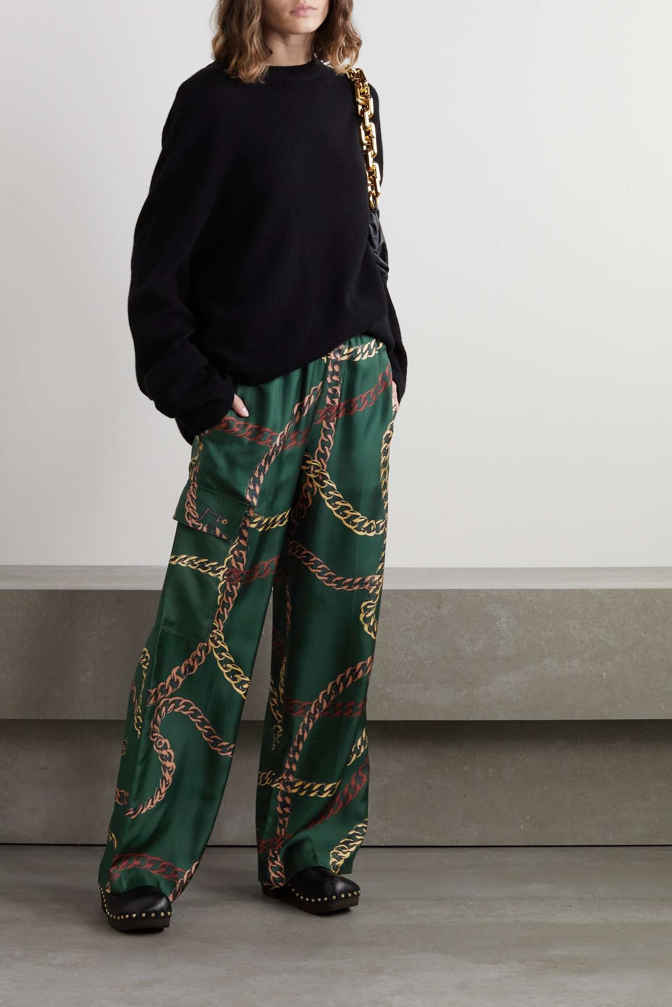 Printed silk-twill pants - 2