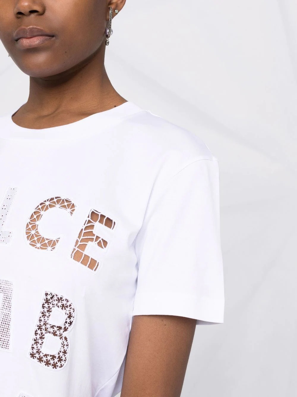 openwork-logo cotton T-shirt - 3