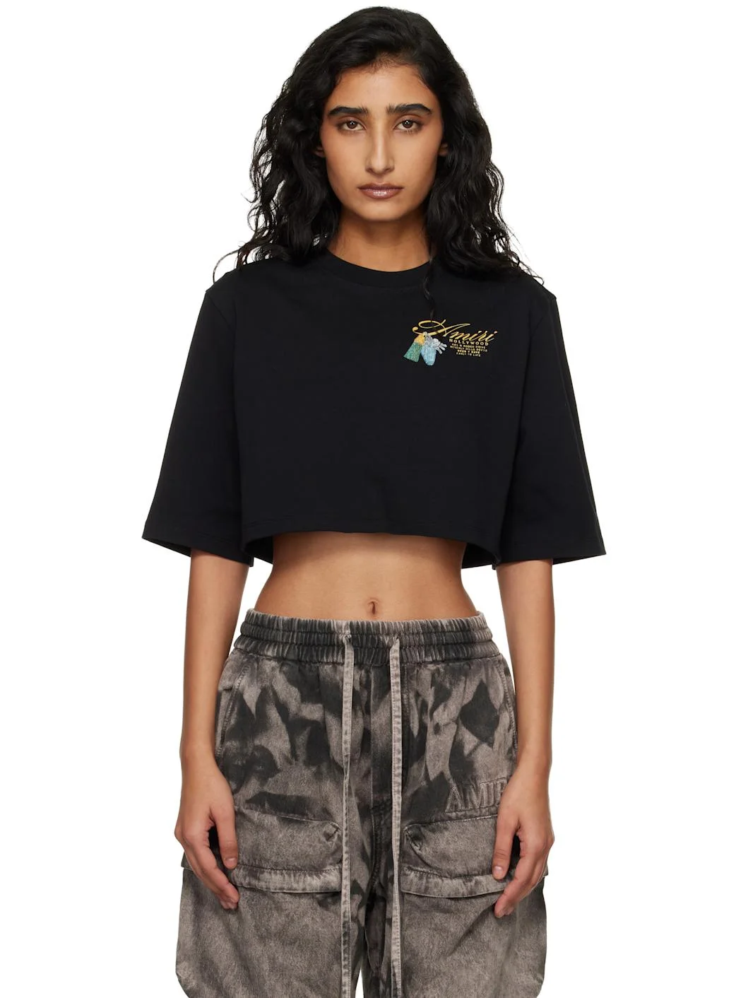Black Chateau Keys Cropped T-shirt - 1