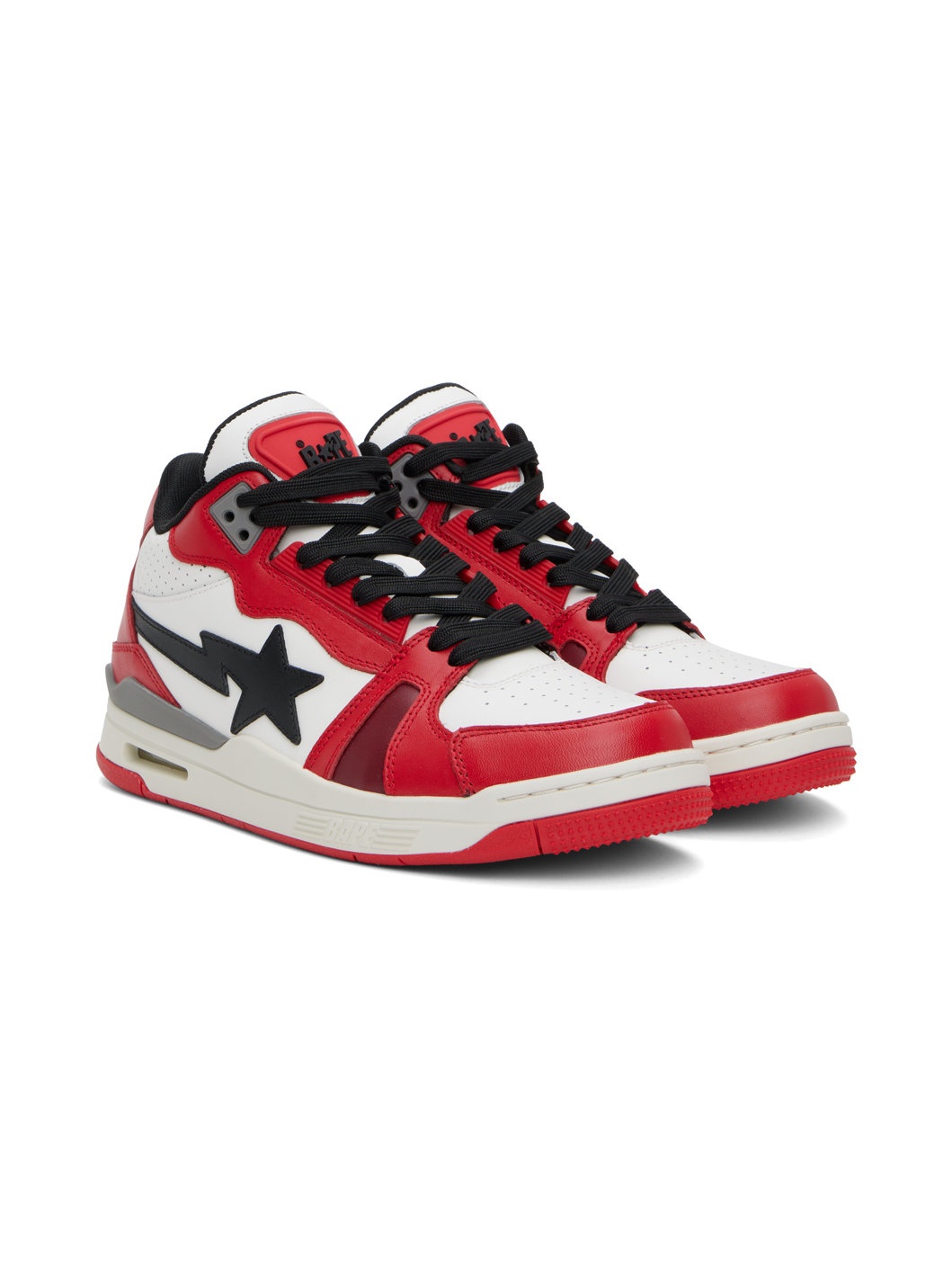 Red & White Clutch Sta #1 Sneakers - 4