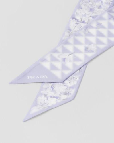 Prada Printed twill scarf outlook