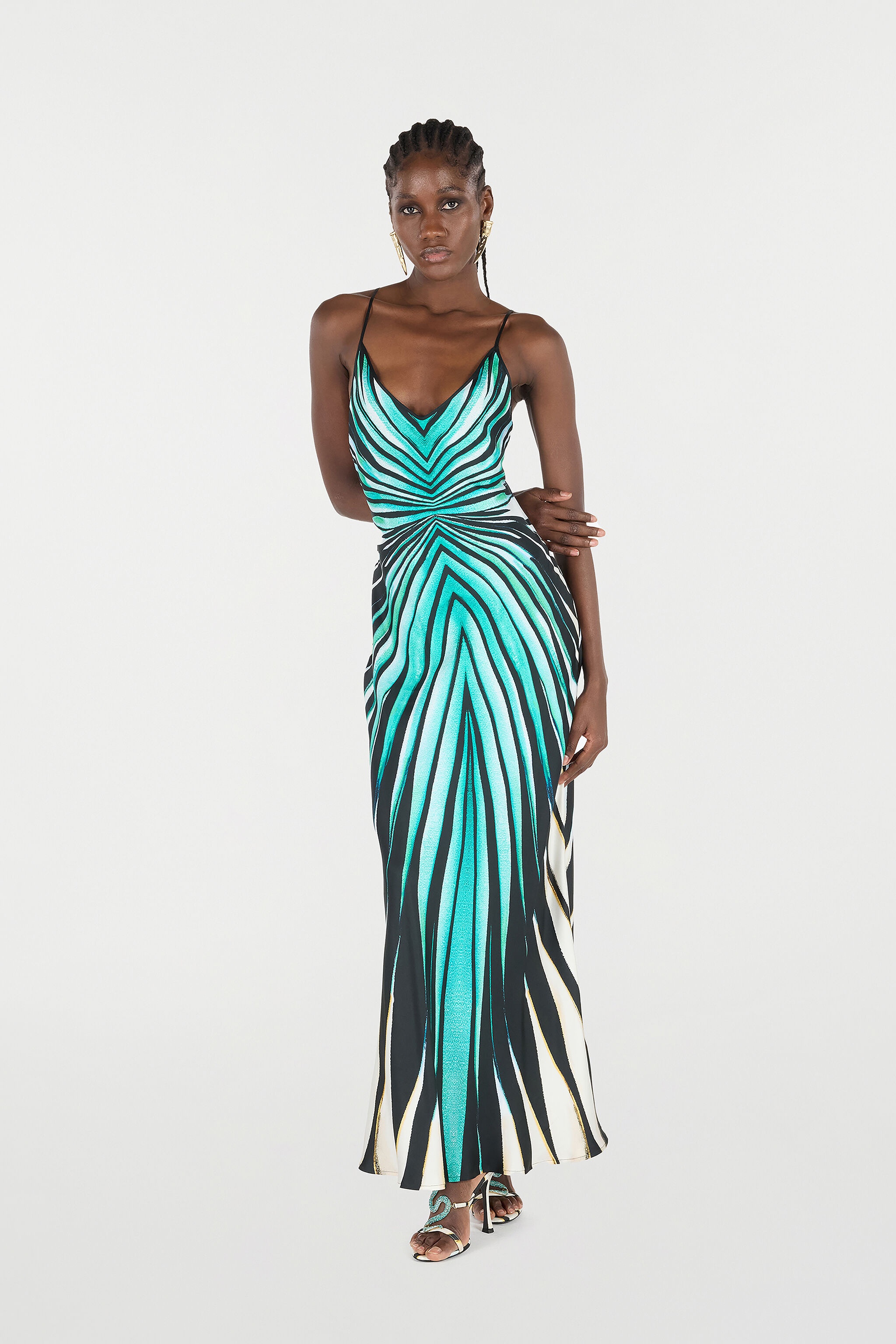 Ray Of Sea Print Silk Maxi Dress - 2