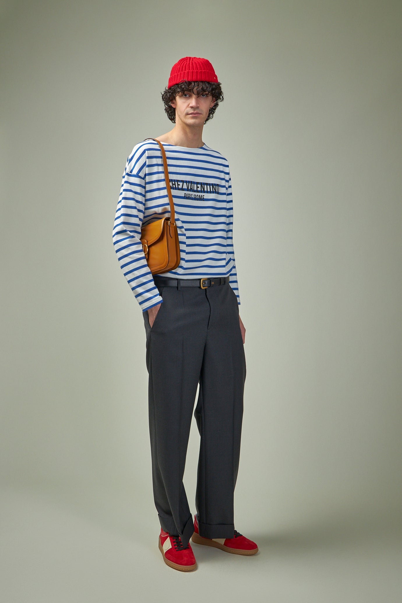 Long-Sleeved Cotton T-Shirt with Chez Valentino Print - 2