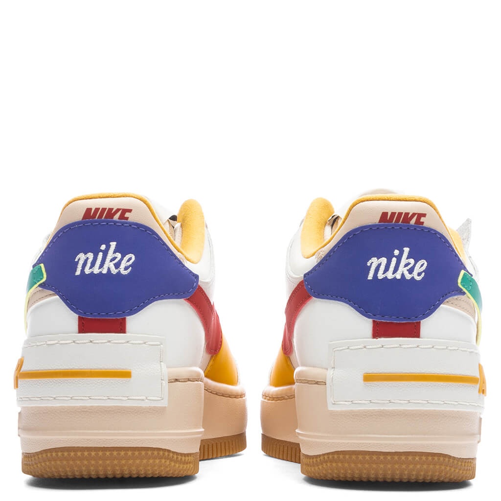 NIKE WOMENS AIR FORCE 1 SHADOW - SUMMIT WHITE/NEPTUNE GREEN/YELLOW - 4