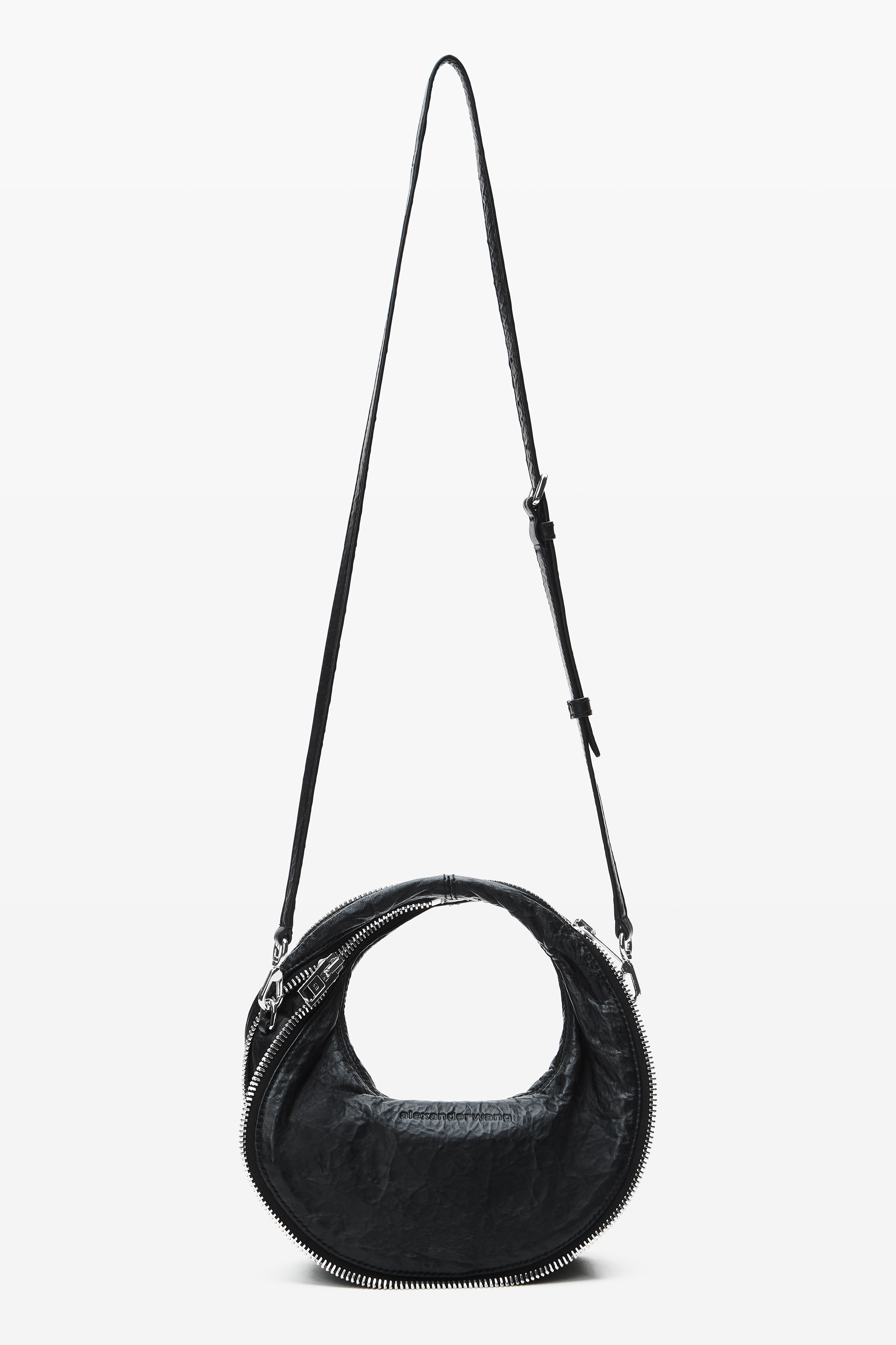 Black Memory Leather Mini Twyst Bag - 6