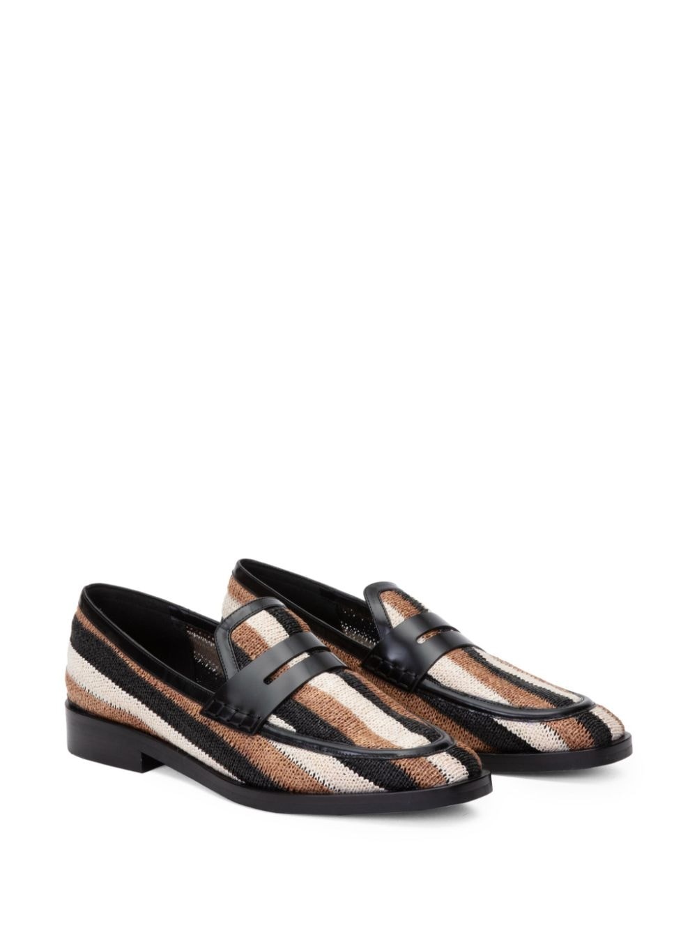 Alexa striped penny loafers - 2