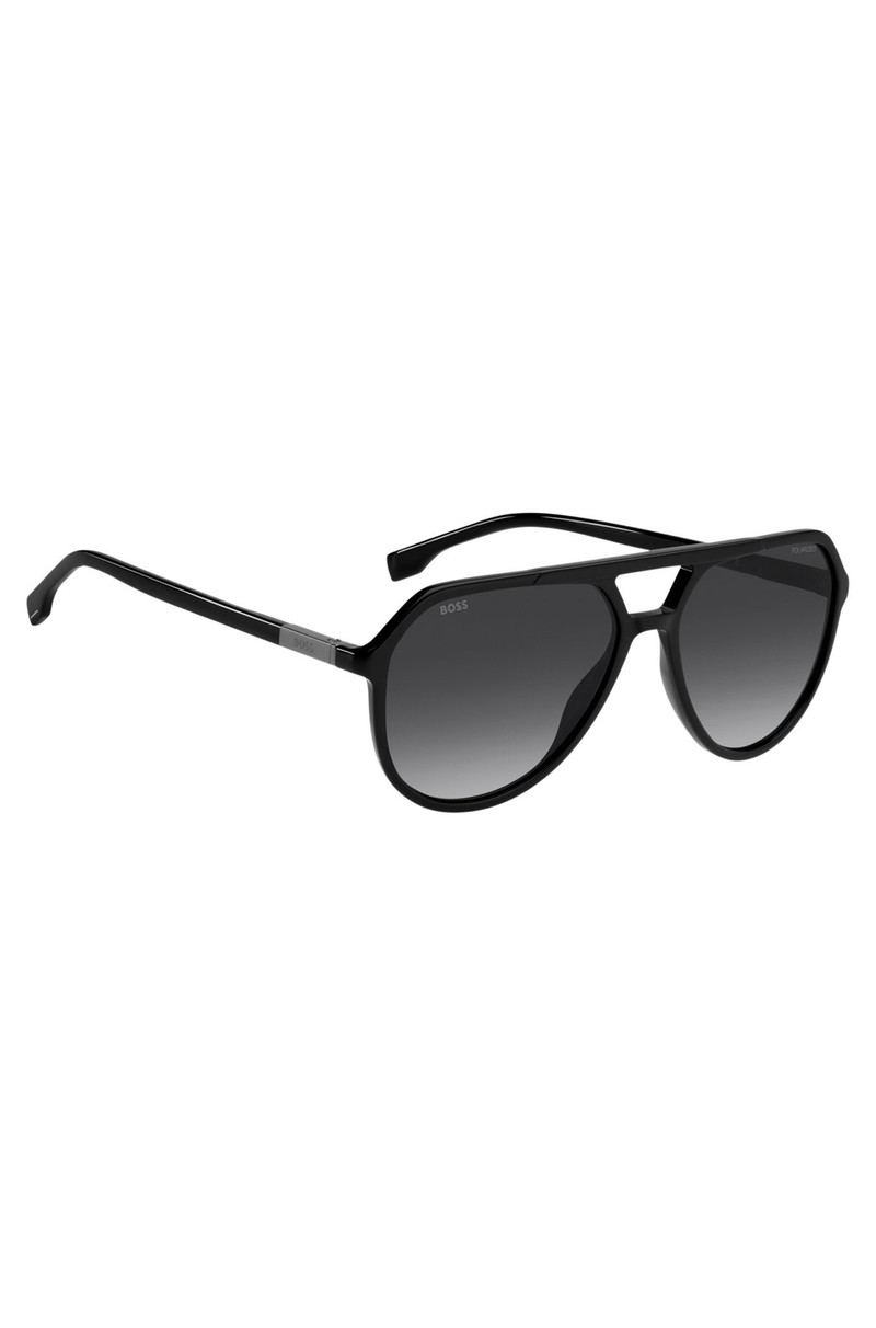 METAL-TRIM SUNGLASSES IN BLACK ACETATE 4