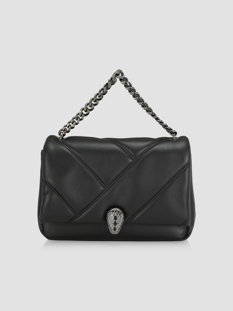Women's Serpenti Cabochon Matelassé Leather Mini Bag - Black 1
