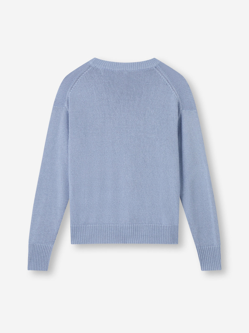Women's Sweater Delphine Silk Linen Lavender Blue 5