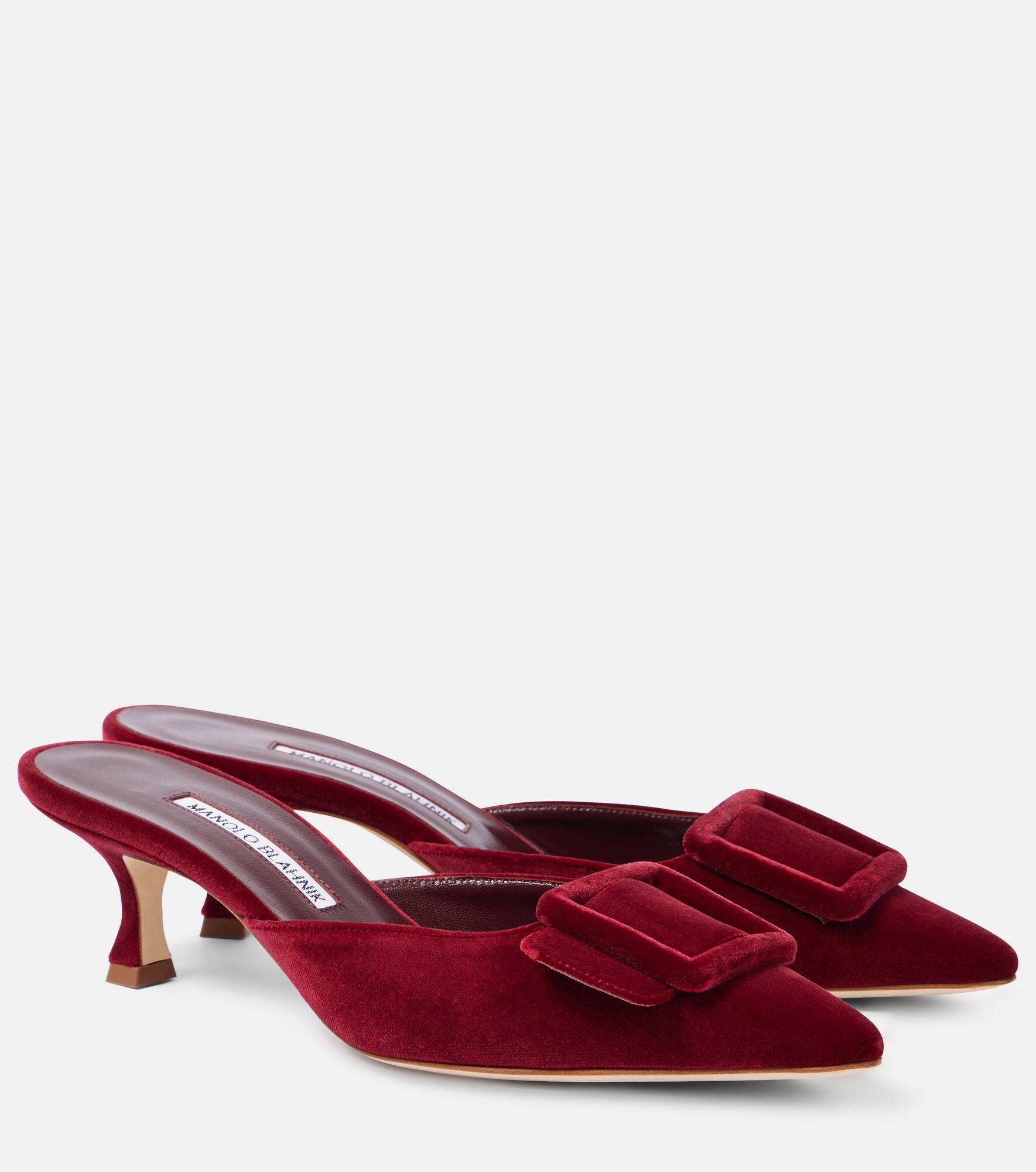 Maysale 50 velvet mules - 1