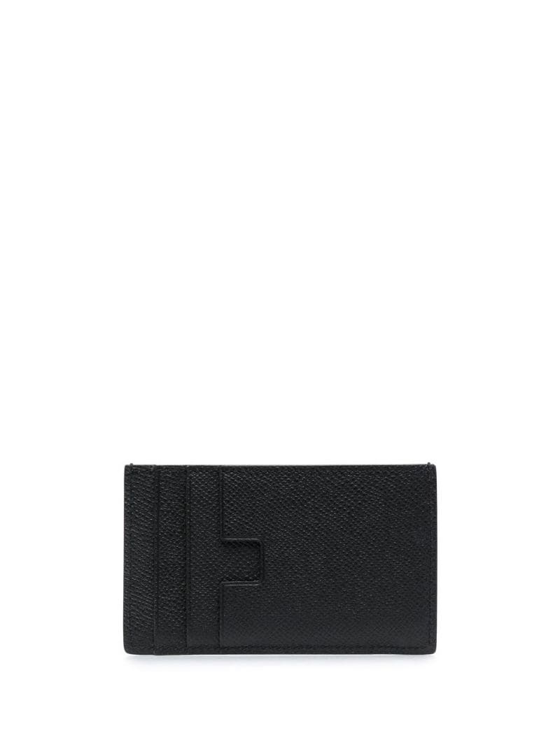 grained texture leather cardholder - 2