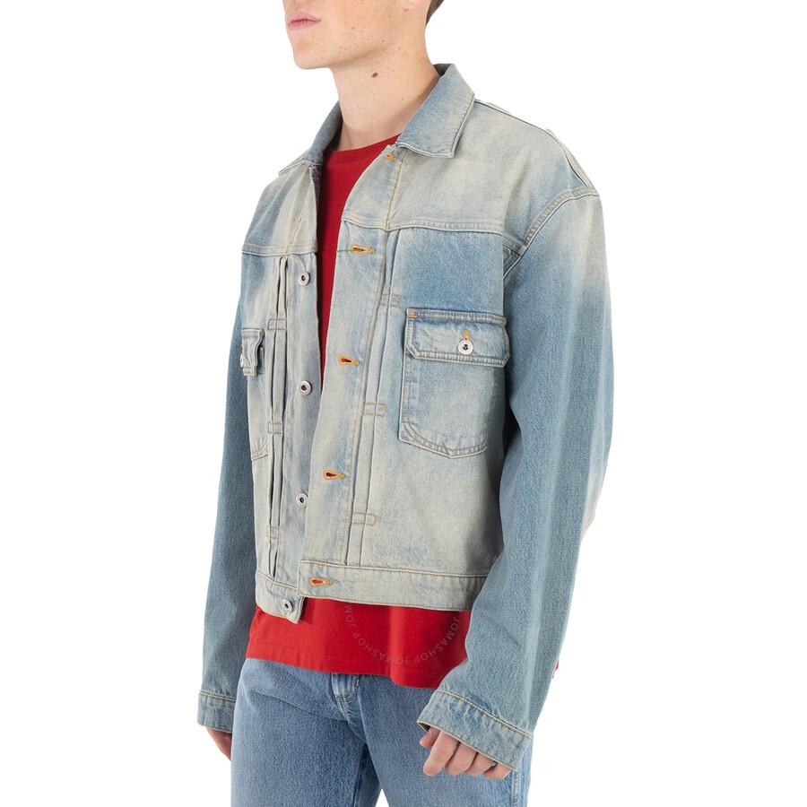 Kenzo Men's Faded Blue Bleach Dirty Trucker Denim Jacket - 3