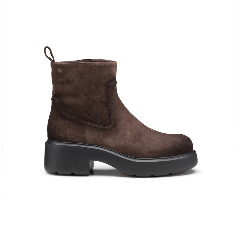 Women's dark brown suede Easy ankle boot 1