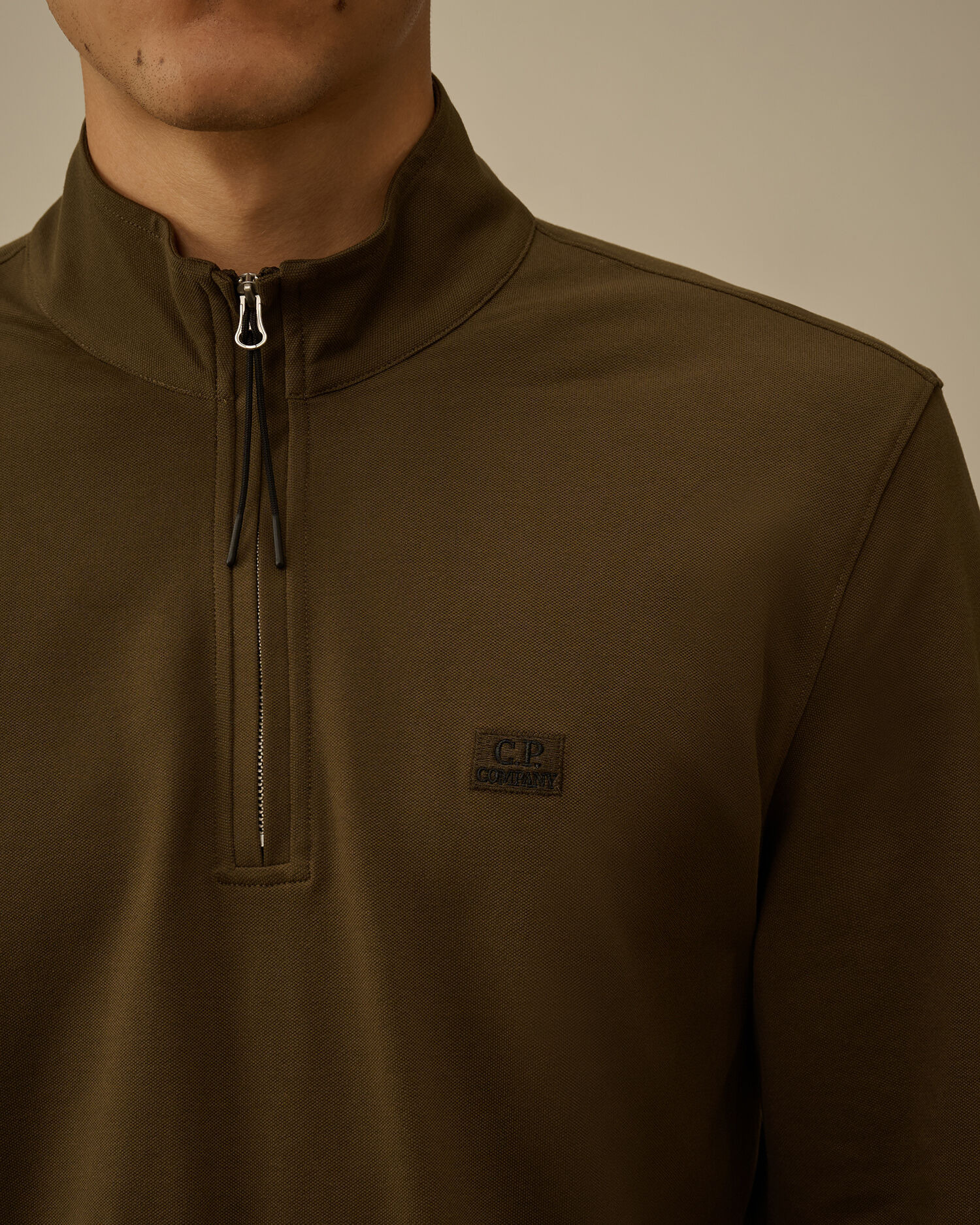 Stretch Piquet Half Zip Long Sleeve Polo - 5