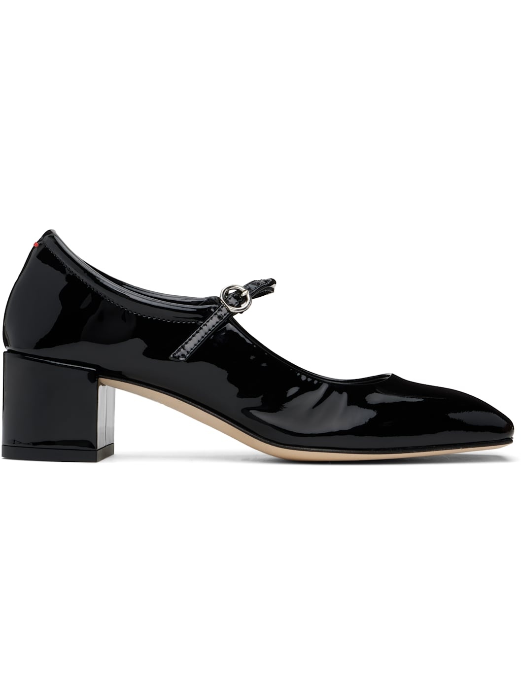 Black Aline Leather Mary-Jane Heels - 1