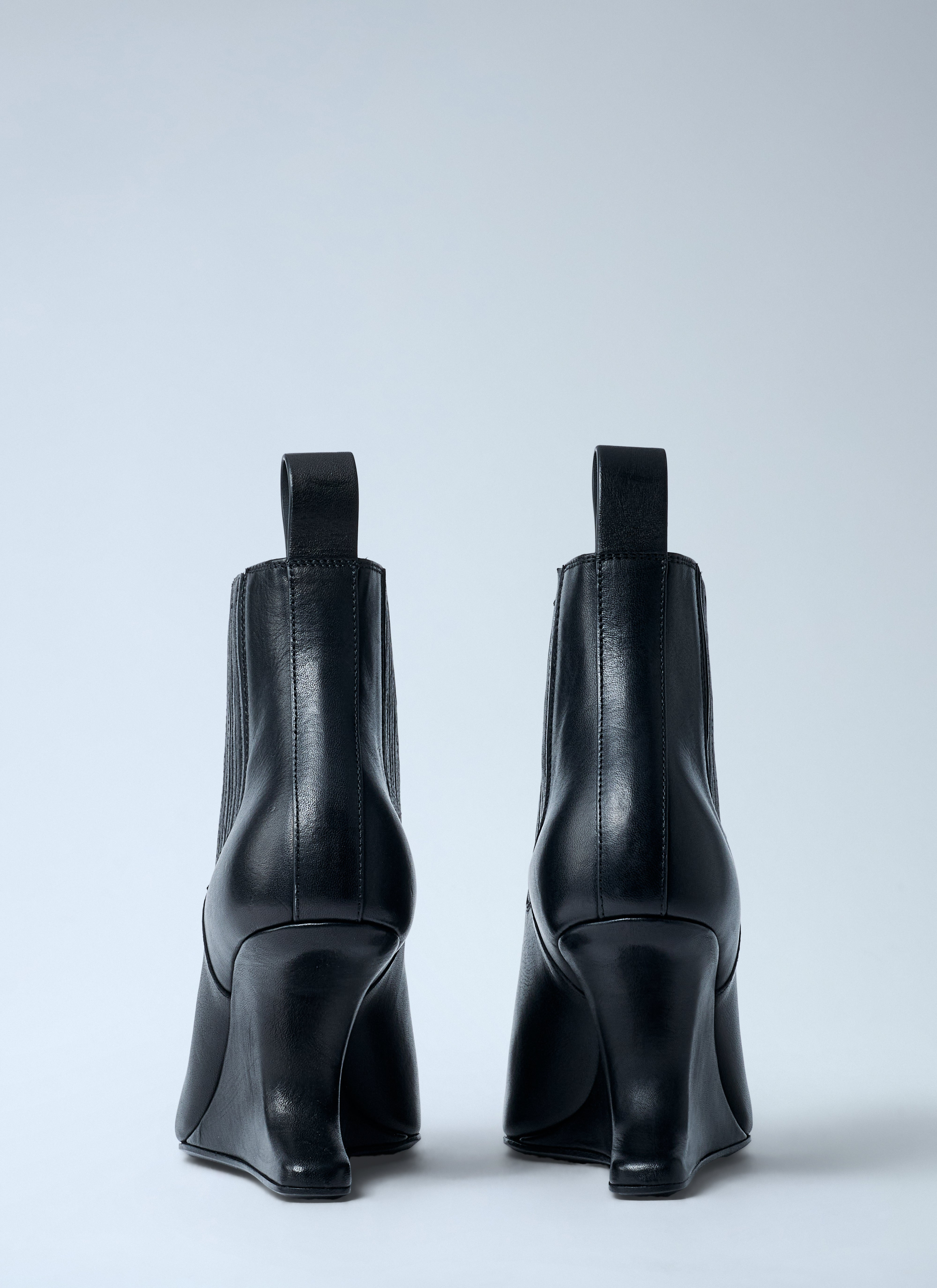 Rick Owens Women Leather Wedge Ankle Boots - 5