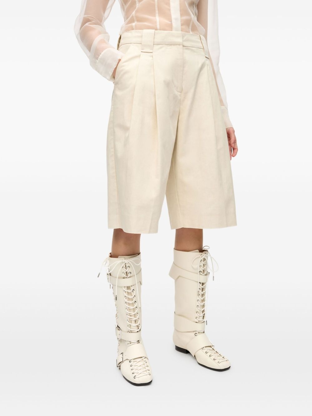 pleat-detail shorts - 3