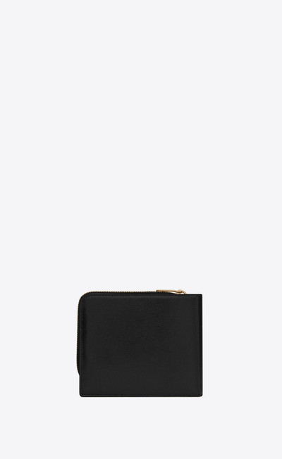 SAINT LAURENT tiny monogram east/west zip-around wallet in smooth leather outlook