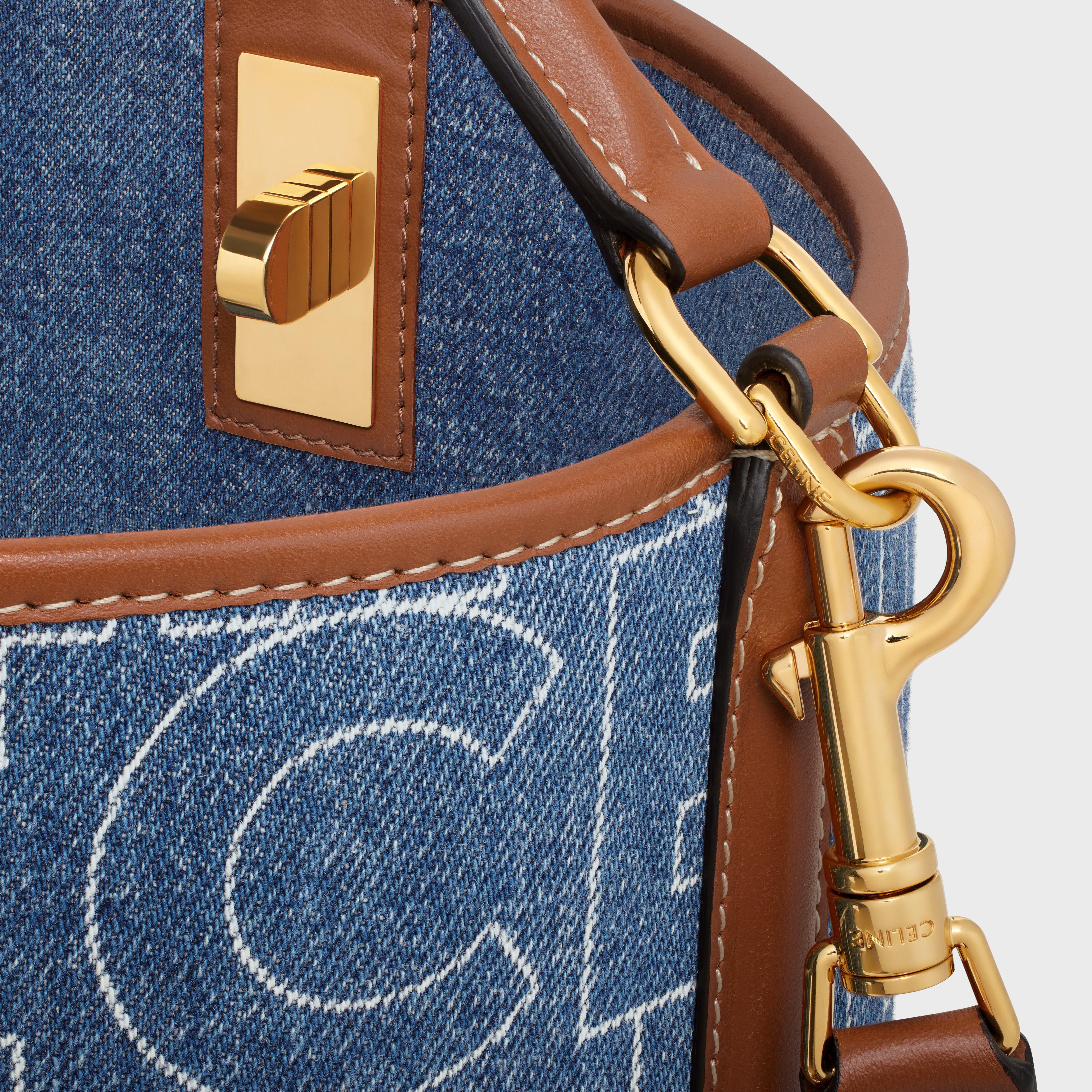 Bucket 16 Bag in DENIM WITH CELINE ALL-OVER print - 4