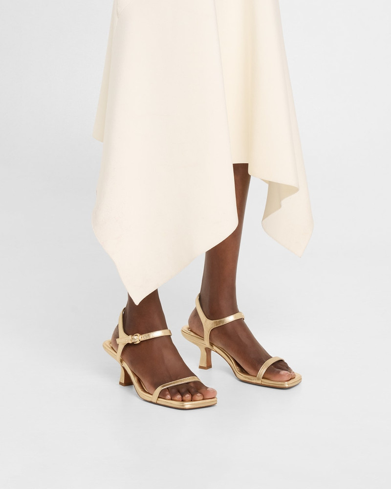 Vince Coco Metallic Leather Kitten-Heel Sandals outlook
