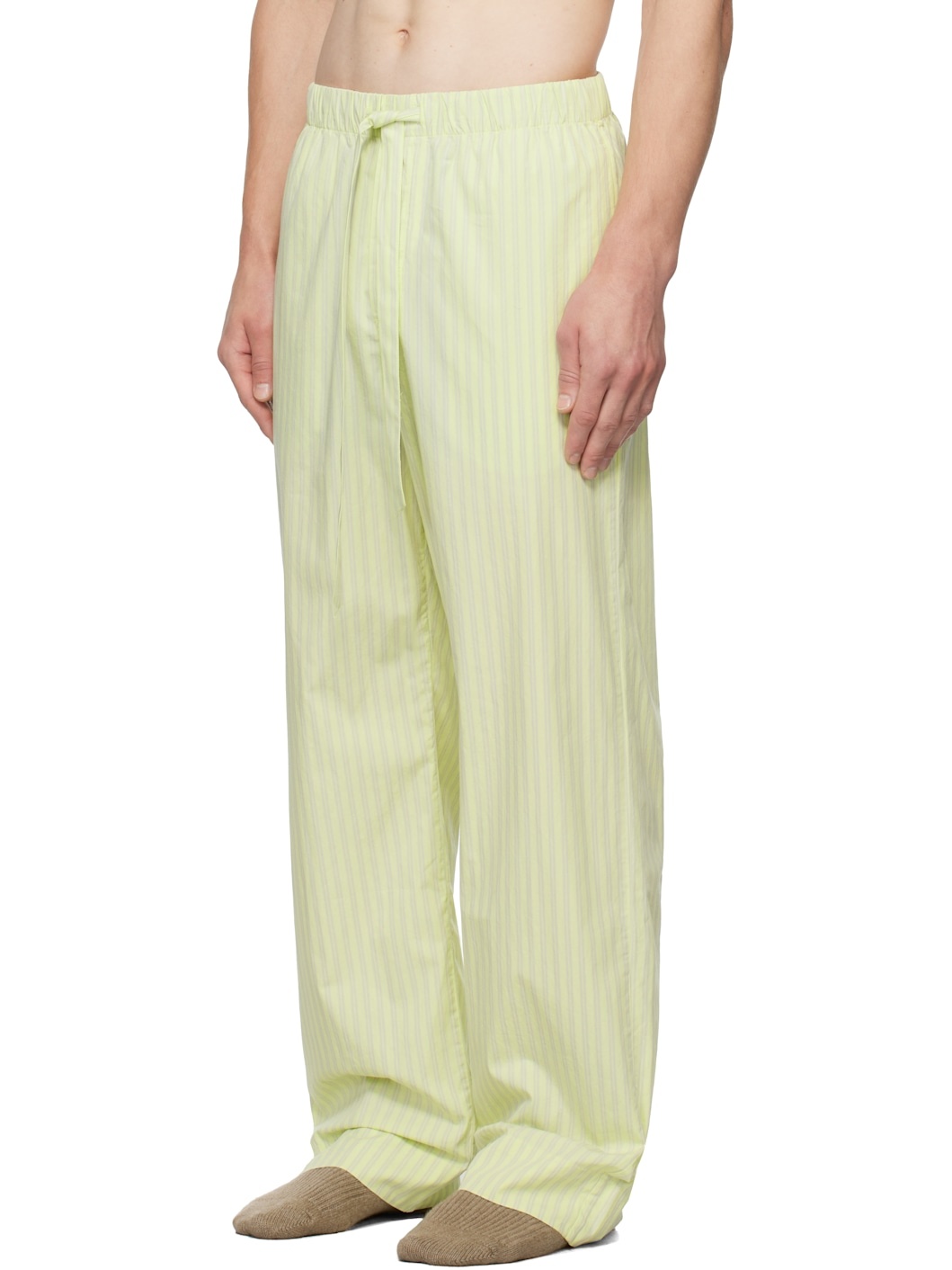 SSENSE Exclusive Green AURALEE Edition Cotton Poplin Pyjama Pants - 4