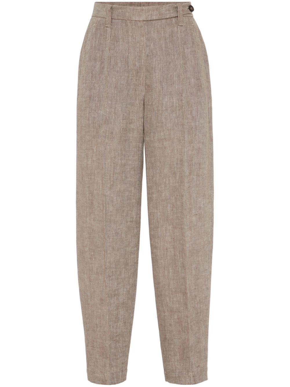 tailored linen trousers - 1