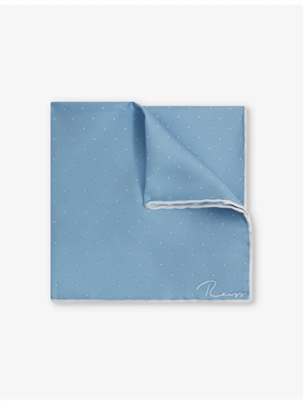 Liam polka-dot logo-print silk pocket square - 1