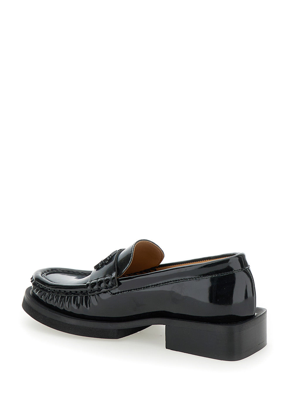 Ganni Women 'Butterfly' Black Loafers With Tonal Logo In Techno Fabric Woman - 3