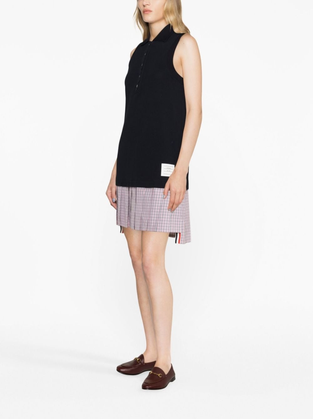 pleated-skirt polo minidress - 3