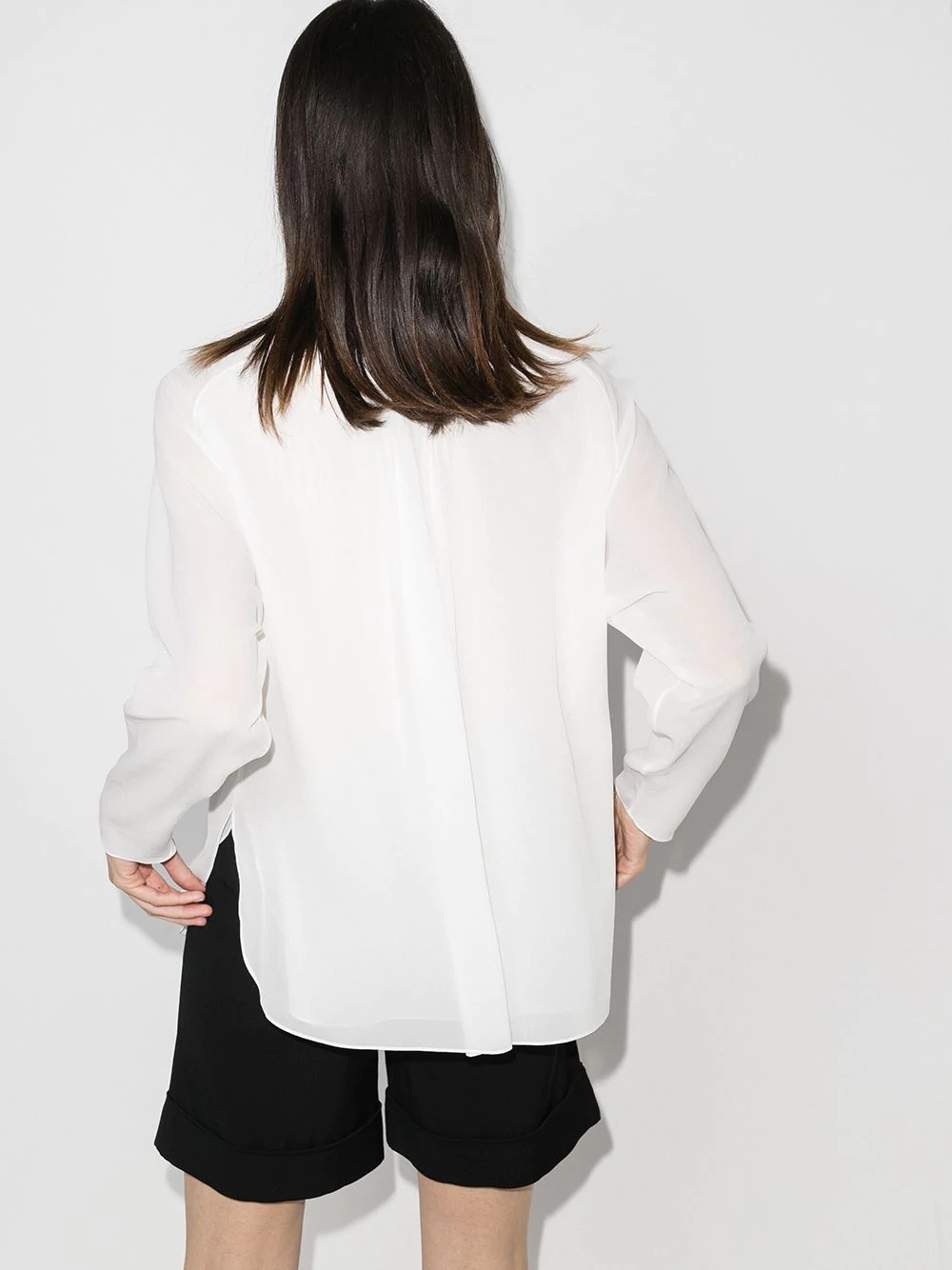 cut-out collar blouse - 3