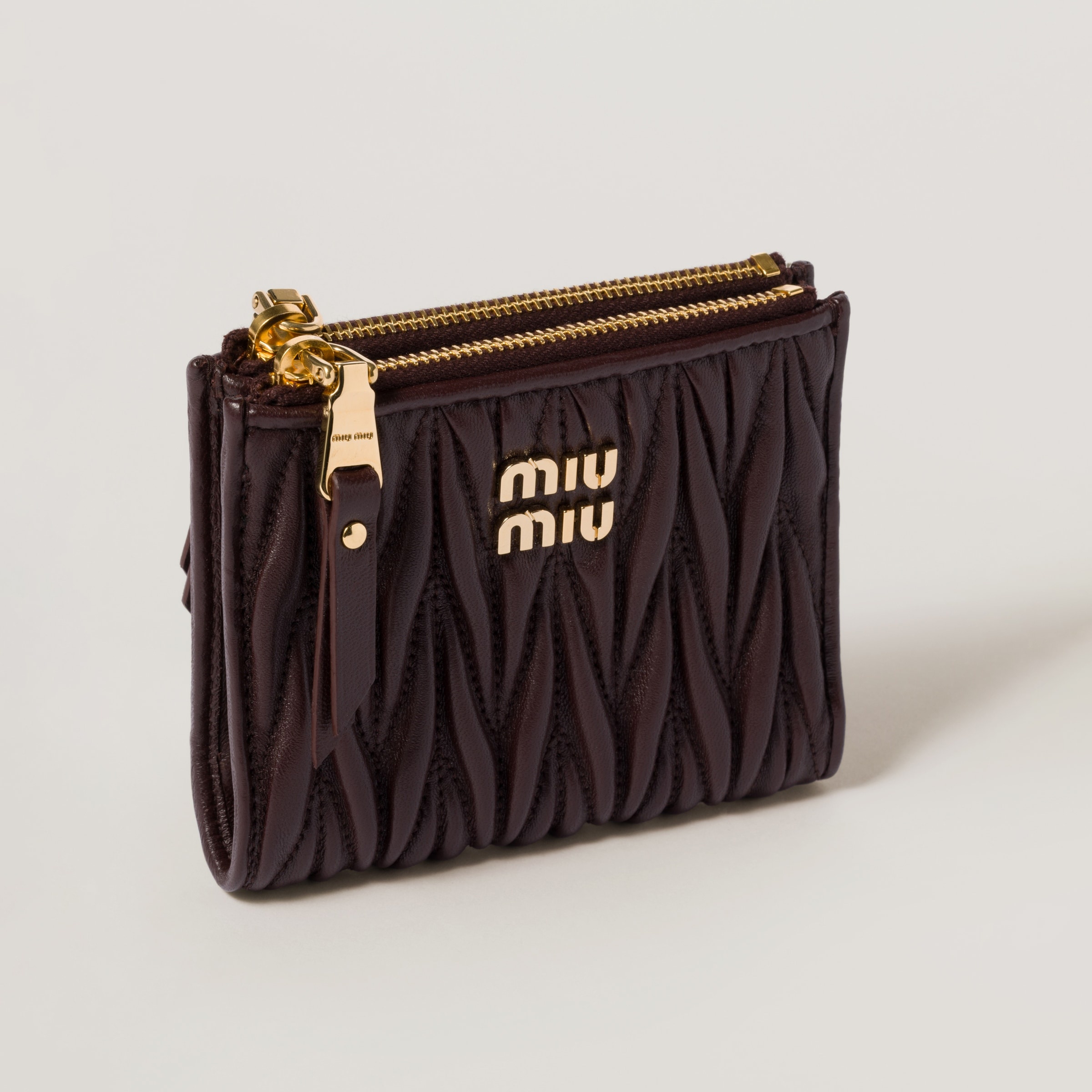 Matelassé nappa leather small wallet - 4