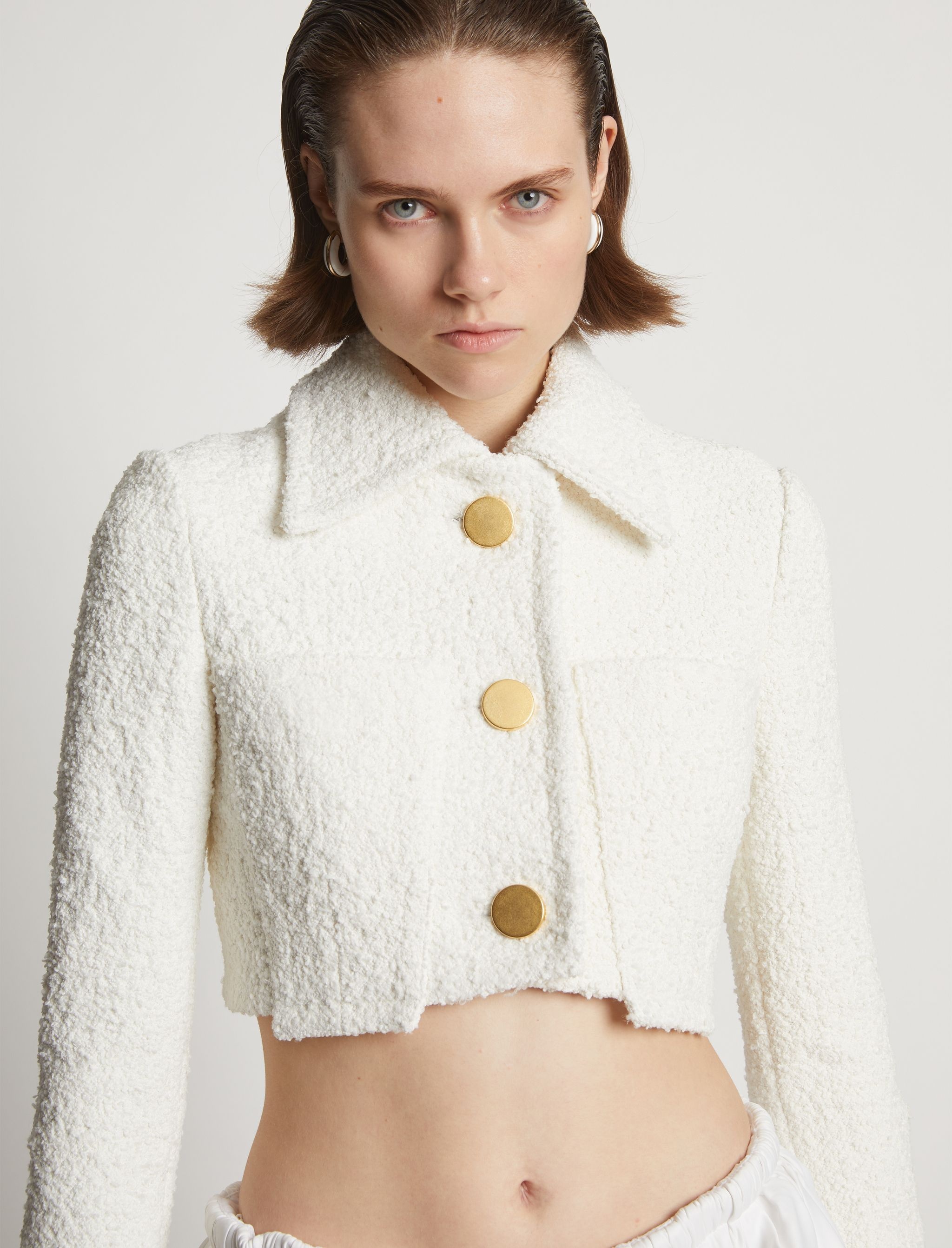 Stretch Boucle Crop Jacket - 6