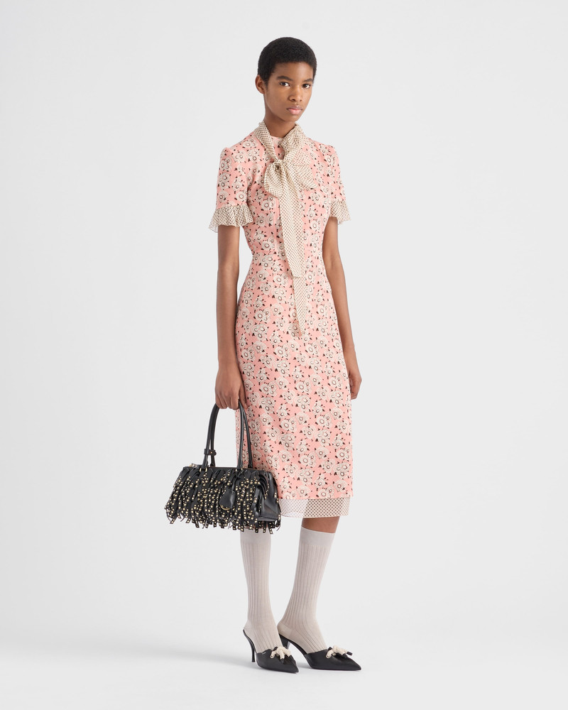 Prada Printed stretch georgette dress outlook