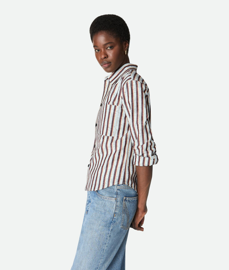 Bottega Veneta Cotton And Linen Stripe Shirt outlook